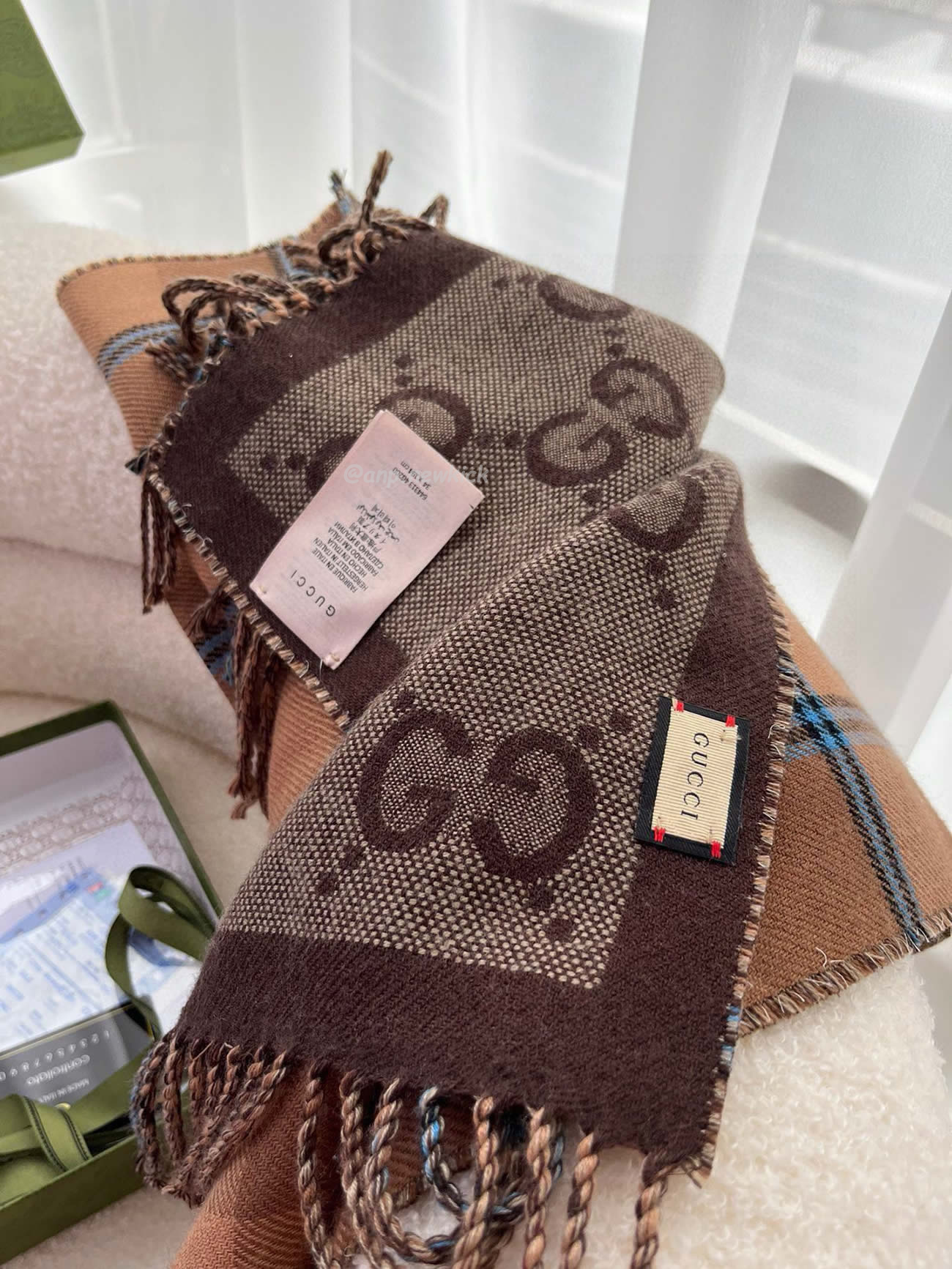 Gucci Gg Reversible Check Scarf 45x170cm (3) - newkick.app